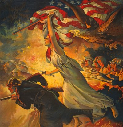 Detalhe de Continue! Compre títulos da liberdade ao seu máximo, publicado c.1918 de Edwin Howland Blashfield