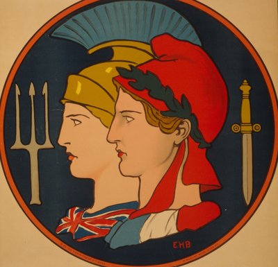 Emblema da França e da Grã-Bretanha, 1917 de Edwin Howland Blashfield