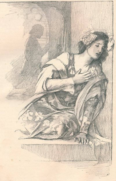 Parte da ilustração para a Sra. Blashfields Parlor Plays, c1901 de Edwin Howland Blashfield