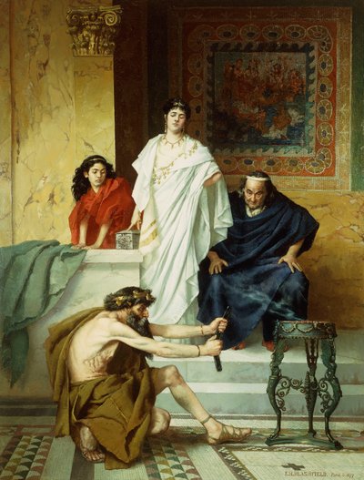 Preparando-se para um Sacrifício de Edwin Howland Blashfield