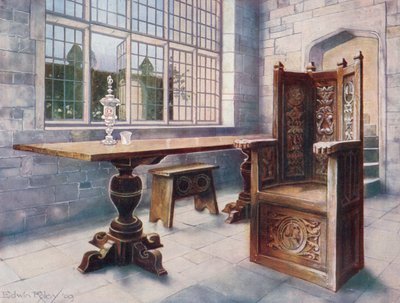 Mesa De Cavalete De Carvalho. &39;Mine Hosts&39; Chair de Edwin John Foley