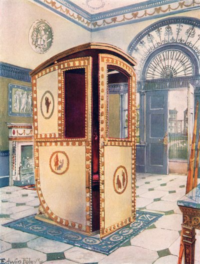 Cadeira de Sedan pintada e lacada com cúpula de Edwin John Foley