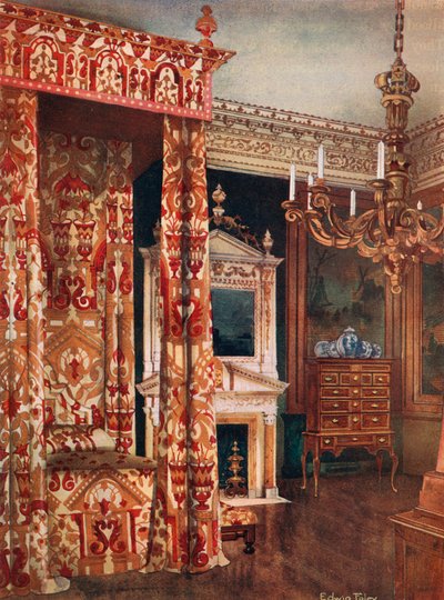 Cama Queen Anne. Cômoda em pé. Candelabro De Madeira de Edwin John Foley
