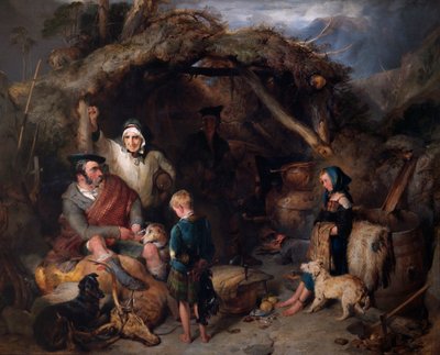The Illicit Highland Whisky Still, c.1829 (petróleo sobre painel) de Edwin Landseer