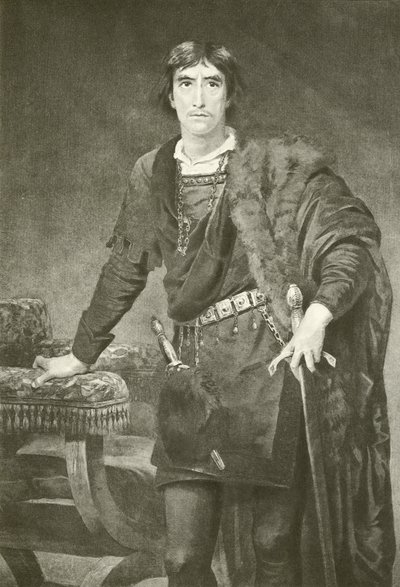 Sr. Henry Irving como Hamlet (gravura) de Edwin Longsden Long