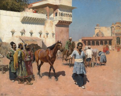 Negociante de cavalo persa, Bombaim, década de 1880 de Edwin Lord Weeks