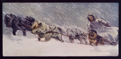 Eskimo Sledge Dog Team (cor litho) de Edwin Noble