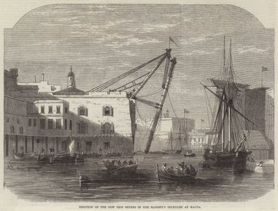 Ereção dos novos Iron Sheers no estaleiro de sua majestade em Malta de Edwin Weedon