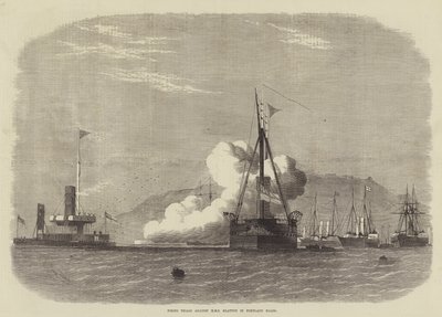 Disparando Ensaios contra o HMS Glatton em Portland Roads de Edwin Weedon