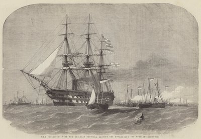 HMS Colossus, com a flotilha Gun-Boat, deixando a Motherbank para Portland de Edwin Weedon