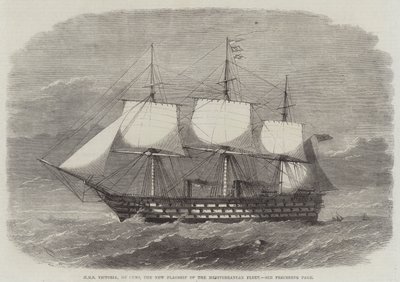 HMS Victoria, 102 Guns, a nova bandeira da frota do Mediterrâneo de Edwin Weedon
