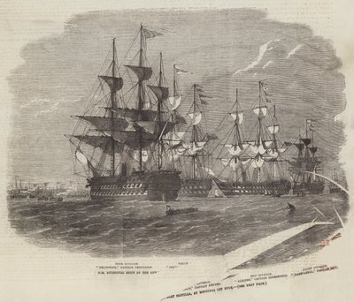 HM navios divisionais da flotilha Gun-Boat, em ancoradouros off Ryde de Edwin Weedon