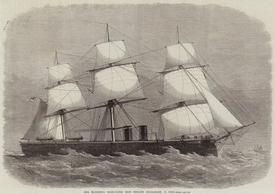 A fragata de ferro de madeira de sua majestade é inconstante, 16 armas de Edwin Weedon