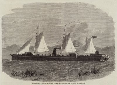 Iron Gun-Boat construído em Sydney, Austrália, para o governo da Nova Zelândia de Edwin Weedon