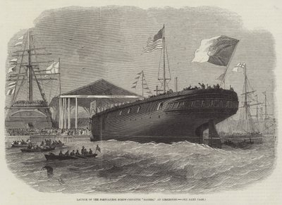 Lançamento do Parafuso-Corvette Português Sagres, em Limehouse de Edwin Weedon
