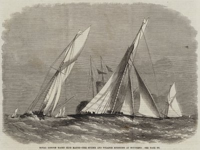 Royal London Yacht Club Match, o esfingo Sphinx e Volante em Southend de Edwin Weedon