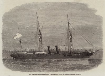 O Confederate Screw-Steamer Rappahannock deitado no cais de Calais de Edwin Weedon