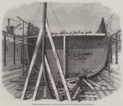 The New Iron-Clad Fleet, enquadramento de Aquiles de Fragata de Vossa Majestade, 50 armas de Edwin Weedon
