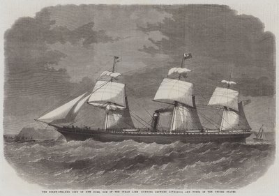 The Screw-Steamer City de Nova York, um dos Inman Line entre Liverpool e Ports of the United States de Edwin Weedon