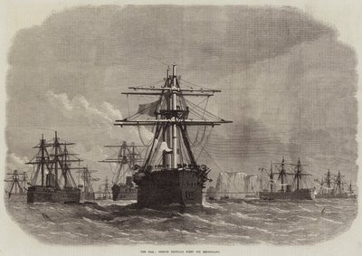 A guerra, frota Ironclad francesa fora Heligoland de Edwin Weedon