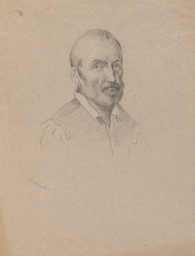 Retrato de um Homem, esboço para assinatura do Compacto na Cabine do Mayflower de Edwin White