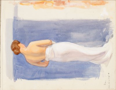 «Bathing Sheet», página do caderno de esboços de Järnefelt de Eero Järnefelt