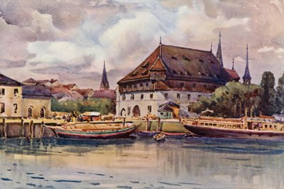 O Reno: Salão do Conselho, Konstanz (litografia a cores) de Effie Jardine