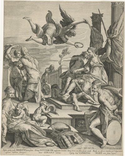 Allegorie conheceu Justiça, Paz e Caridade de Egbert Jansz.