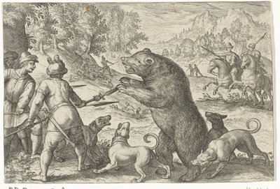 Paisagem com caça ao urso
Cenas de caça (título da série)
Icones Venantum Species Varias Representantes (título da série) de Egbert Jansz.