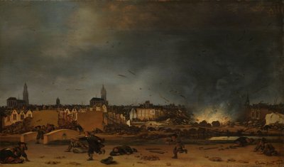 A explosão do paiol de pólvora em Delft, 12 de outubro de 1654 de Egbert Lievensz. van der Poel