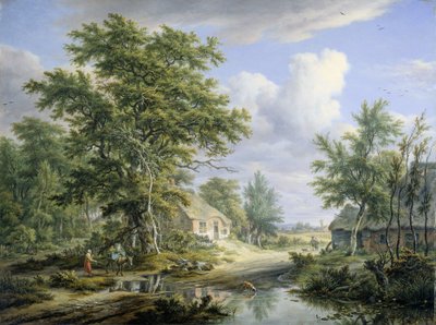 Fazendas na orla de uma floresta de Egbert van Drielst