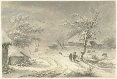 Vista de inverno em Exloo, Drenthe de Egbert van Drielst