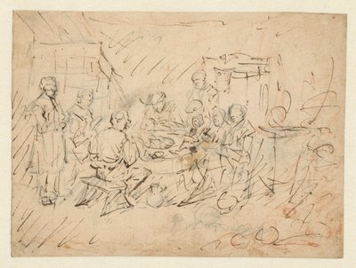 Interior com uma família camponesa durante uma refeição de Egbert van Heemskerck (I)