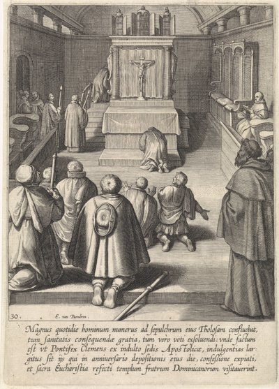 Túmulo de Tomás de Aquino em Toulouse A Vida de São Tomás de Aquino (título da série) de Egbert van Panderen