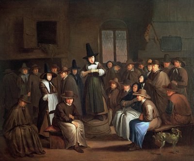 Um encontro de quakers de Egbert van the Elder Heemskerk