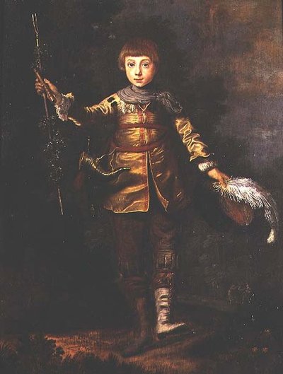 Retrato de um rapazinho a dançar num bosque de Eglon Hendrick van der (attr. to) Neer
