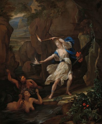 Circe Pune Glaucus Transformando Cila num Monstro
Circe Punishing Glaucus transformando Scylla num Monstro de Eglon van der Neer