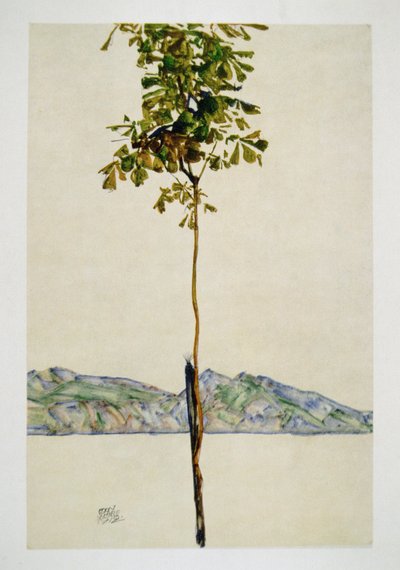 Baeumchen - Castanheiro no lago de Constança de Egon Schiele