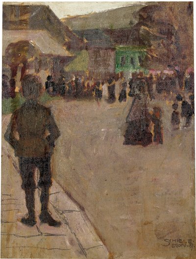 Antes do Leopolditag em Klosterneuburg, 1907 de Egon Schiele