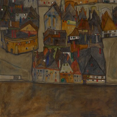 Cidade no Crepúsculo A Pequena Cidade II, 1913. de Egon Schiele