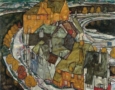 Crescente de casas II Cidade da ilha, 1915 de Egon Schiele