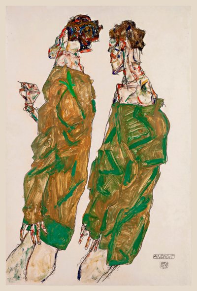 Devoção - Oeuvre de Egon Schiele (1890-1918), gouache sur papier de Egon Schiele