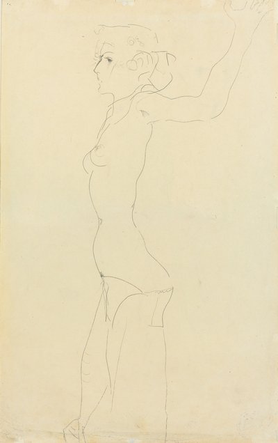 Nu feminino; Madchenakt, 1911 de Egon Schiele