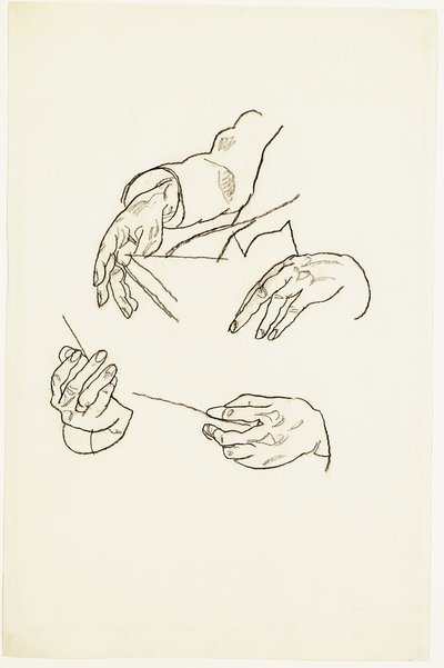 Mãos, estudos para um retrato do Dr. Hugo Koller (giz no papel) de Egon Schiele