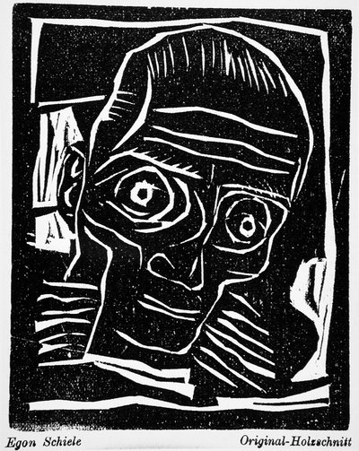Cabeça de um homem de Egon Schiele