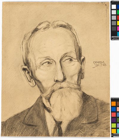 Retrato de um homem com barba completa de Egon Schiele