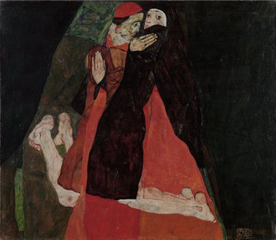Cardeal e freira («Carícia») de Egon Schiele