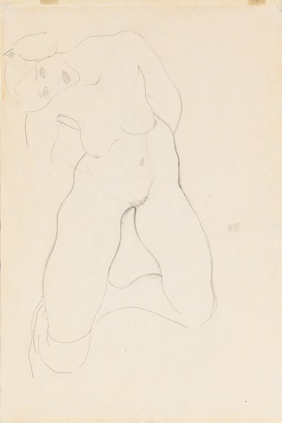 Ajoelhado nu feminino, 1912 de Egon Schiele