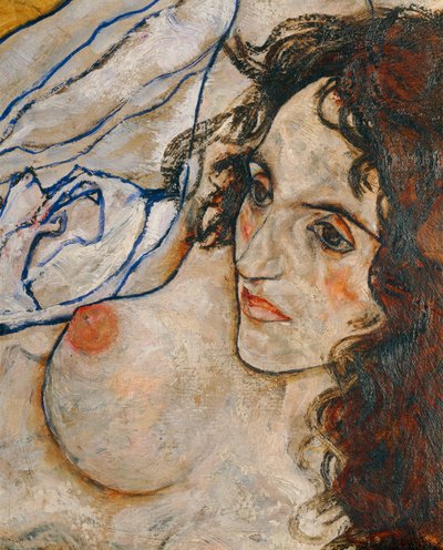 Liegende Frau (óleo sobre tela) de Egon Schiele