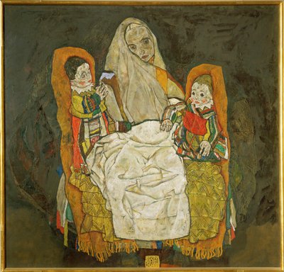 Mãe com dois filhos (óleo sobre tela) de Egon Schiele